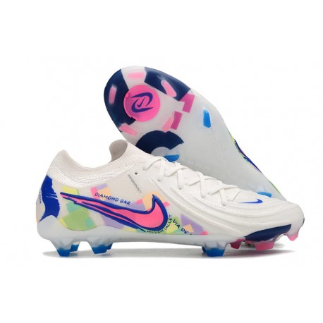 Zapatos Nike Phantom Luna II Elite L FG Blanco Rosa Azul