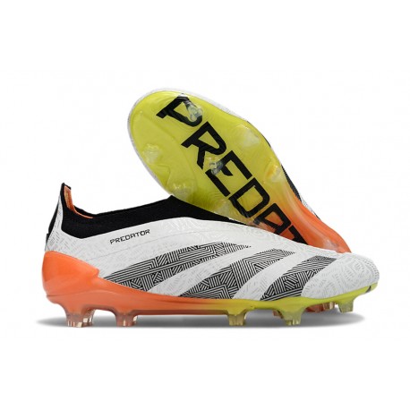 adidas Botas Futbol Predator Elite Laceless FG Blanco Negro Arancione