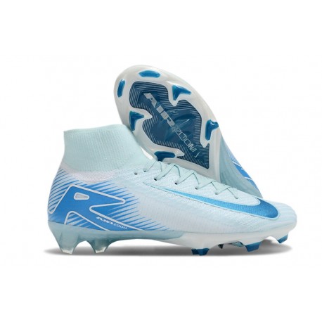 Bota Nike Air Zoom Mercurial Superfly X Elite FG Blanco Azul