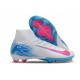 Bota Nike Air Zoom Mercurial Superfly X Elite FG Blanco Azul Rosa