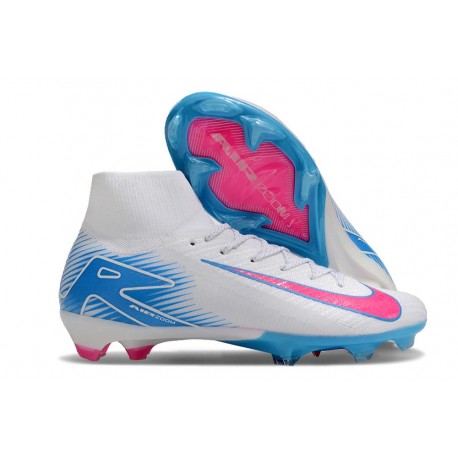 Bota Nike Air Zoom Mercurial Superfly X Elite FG Blanco Azul Rosa