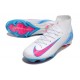 Bota Nike Air Zoom Mercurial Superfly X Elite FG Blanco Azul Rosa