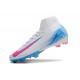 Bota Nike Air Zoom Mercurial Superfly X Elite FG Blanco Azul Rosa