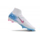 Bota Nike Air Zoom Mercurial Superfly X Elite FG Blanco Azul Rosa