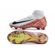 Bota Nike Air Zoom Mercurial Superfly X Elite FG Blanco Negro Naranja