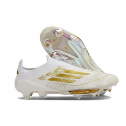 Zapatillas Adidas F50+ Laceless FG Ftwr Blanco Dorado Met Ftwr Blanco