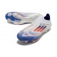 Zapatillas Adidas F50+ Laceless FG Ftwr Blanco Azul Lúcido Rojo