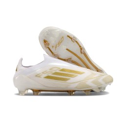 Bota de Futbol Adidas F50 Elite LL FG Ftwr Blanco Dorado Met