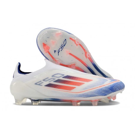 Bota de Futbol Adidas F50 Elite LL FG Ftwr Blanco Azul Lúcido Rojo