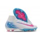 Bota Nike Air Zoom Mercurial Superfly X Elite FG Blanco Rosa Azul