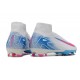 Bota Nike Air Zoom Mercurial Superfly X Elite FG Blanco Rosa Azul