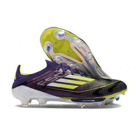 Bota Adidas F50+ Elite FG Morado Unity Blanco Limón Lúcido