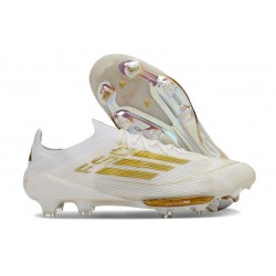 Bota Adidas F50+ Elite FG Ftwr Blanco Dorado Met