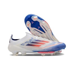 Bota Adidas F50+ Elite FG Ftwr Blanco Azul Lúcido Rojo