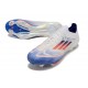 Bota Adidas F50+ Elite FG Ftwr Blanco Azul Lúcido Rojo