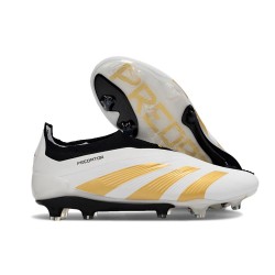 adidas Botas Futbol Predator Elite Laceless FG Ftwr Blanco Dorado Met