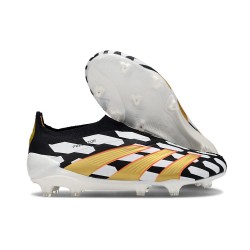 adidas Botas Futbol Predator Elite Laceless FG Negro Blanco Dorado