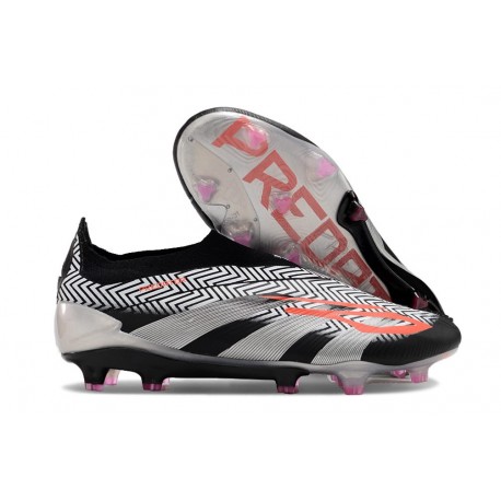 adidas Botas Futbol Predator Elite Laceless FG Plata Negro Rosa