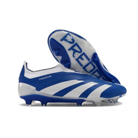 adidas Botas Futbol Predator Elite Laceless FG Azul Blanco