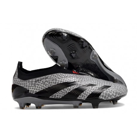 adidas Botas Futbol Predator Elite Laceless FG Carbón Negro