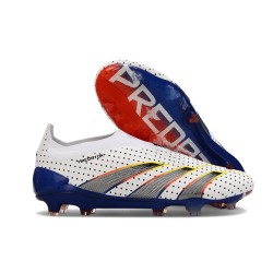 adidas Botas Futbol Predator Elite Laceless FG Blanco Gris Azul