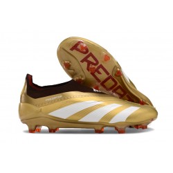 adidas Botas Futbol Predator Elite Laceless FG Dorado Blanco Rojo