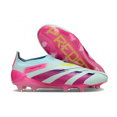 adidas Botas Futbol Predator Elite Laceless FG Casi Azul Rosa