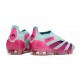 adidas Botas Futbol Predator Elite Laceless FG Casi Azul Rosa