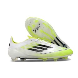 Adidas F50 Elite FG Botines de Futbol Blanco Negro Amarillo