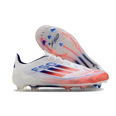 Adidas F50 Elite FG Botines de Futbol Blanco Rojo Azul