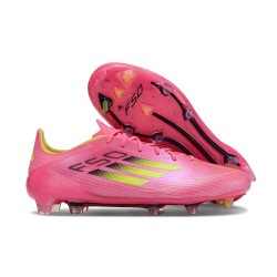 Adidas F50 Elite FG Botines de Futbol Rosa Amarillo