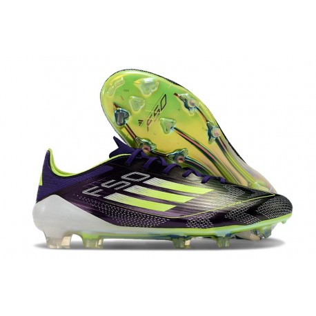 Adidas F50 Elite FG Botines de Futbol Morado Unity Blanco Limón Lúcido