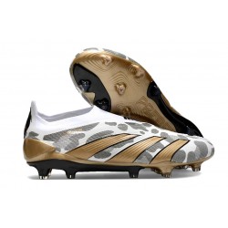 adidas Botas Futbol Predator Elite Laceless FG Blanco Oro Gris