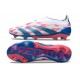 adidas Botas Futbol Predator Elite Laceless FG Ftwr Blanco Solar Azul Solar Rosa