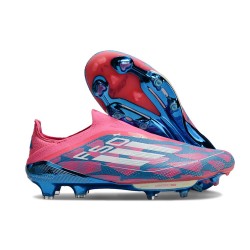 Zapatillas Adidas F50+ Laceless FG Solar Azul Ftwr Blanco Solar Rosa