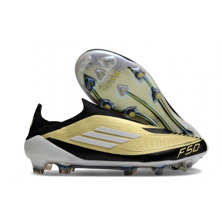 Bota de Futbol Adidas F50 Elite LL FG Dorado Met Negro Blanco